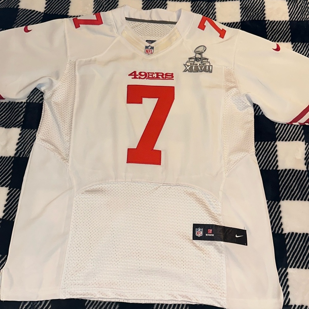 Pretty Rare Super Bowl #47 San Francisco 49ers Kaepernick #7 Jersey in white